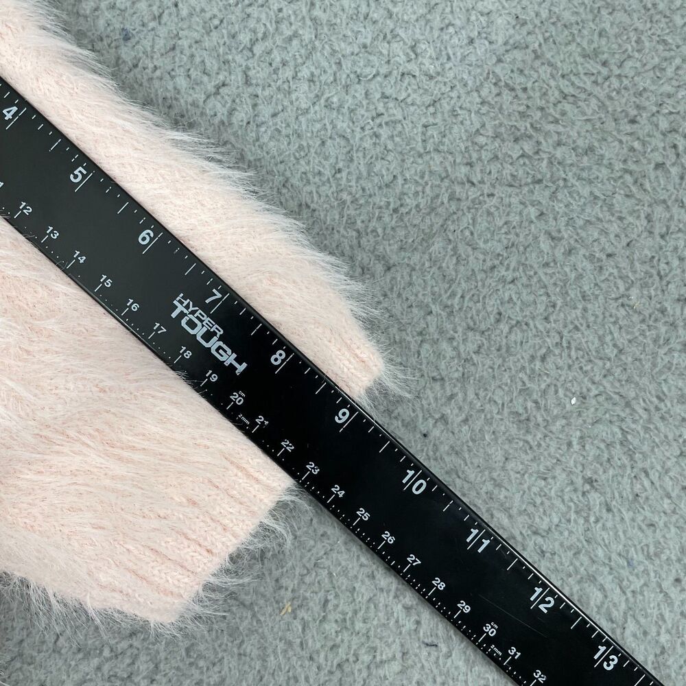 NWT Mink Pink Millie Fluffy Knit Tee Women L Blush Pink Short Sleeve Sweater - Picture 11 of 12
